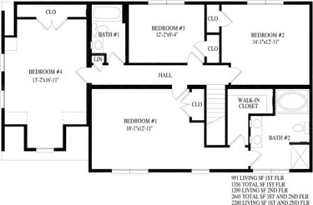Brookville Modular Home Floor Plan Second Floor